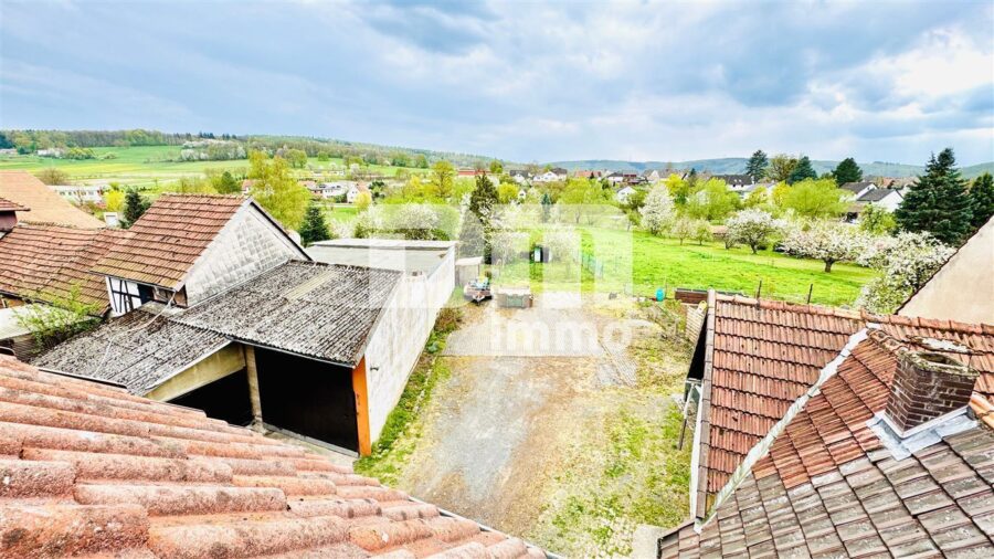 Einzigartiges Immobilien-Ensemble: Zwei Wohnhäuser MFH + EFH mit Halle auf ca. 5.300 m² Grundstück - Blick auf die großen Grundstücksflächen / Innenhof